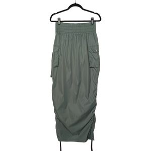 DOLLS KILL K TOO Green Midi Cargo Style Side Adjustable Ruching Skirt Medium
